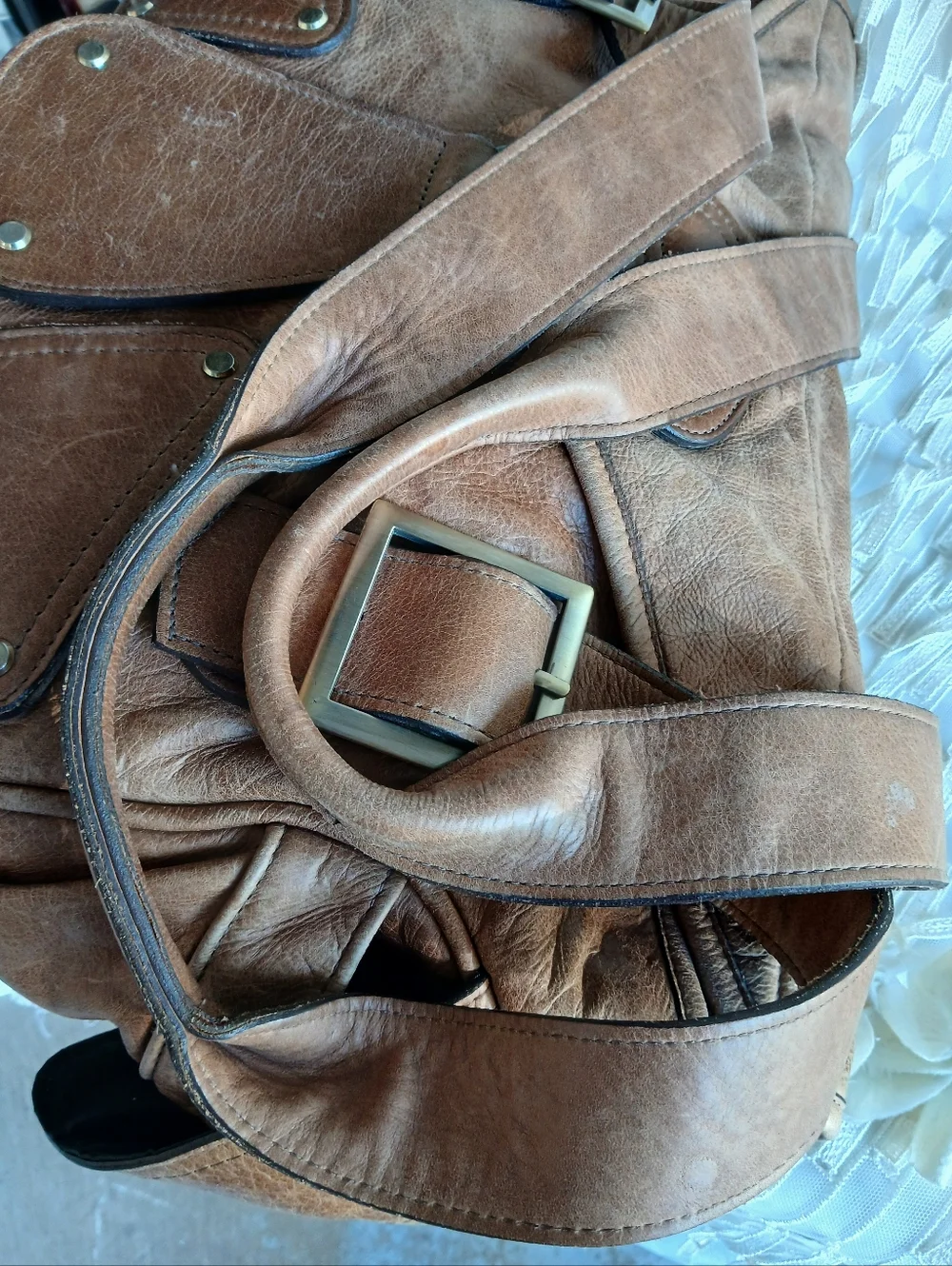 Miabossi Leather Diaper Bag
